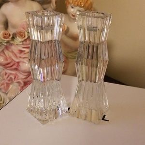 Orrefors Sweden  Pair Of Candle Holders